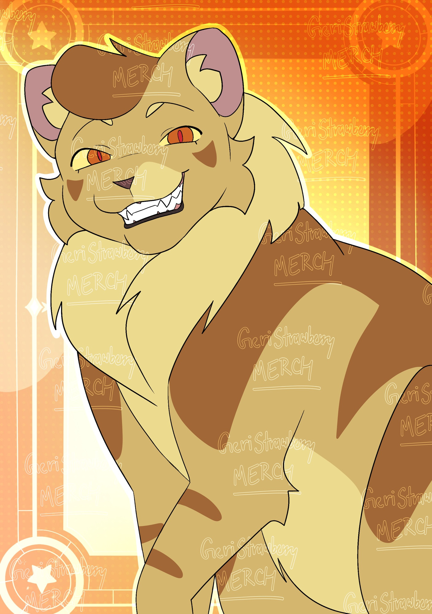 Póster del personaje del león