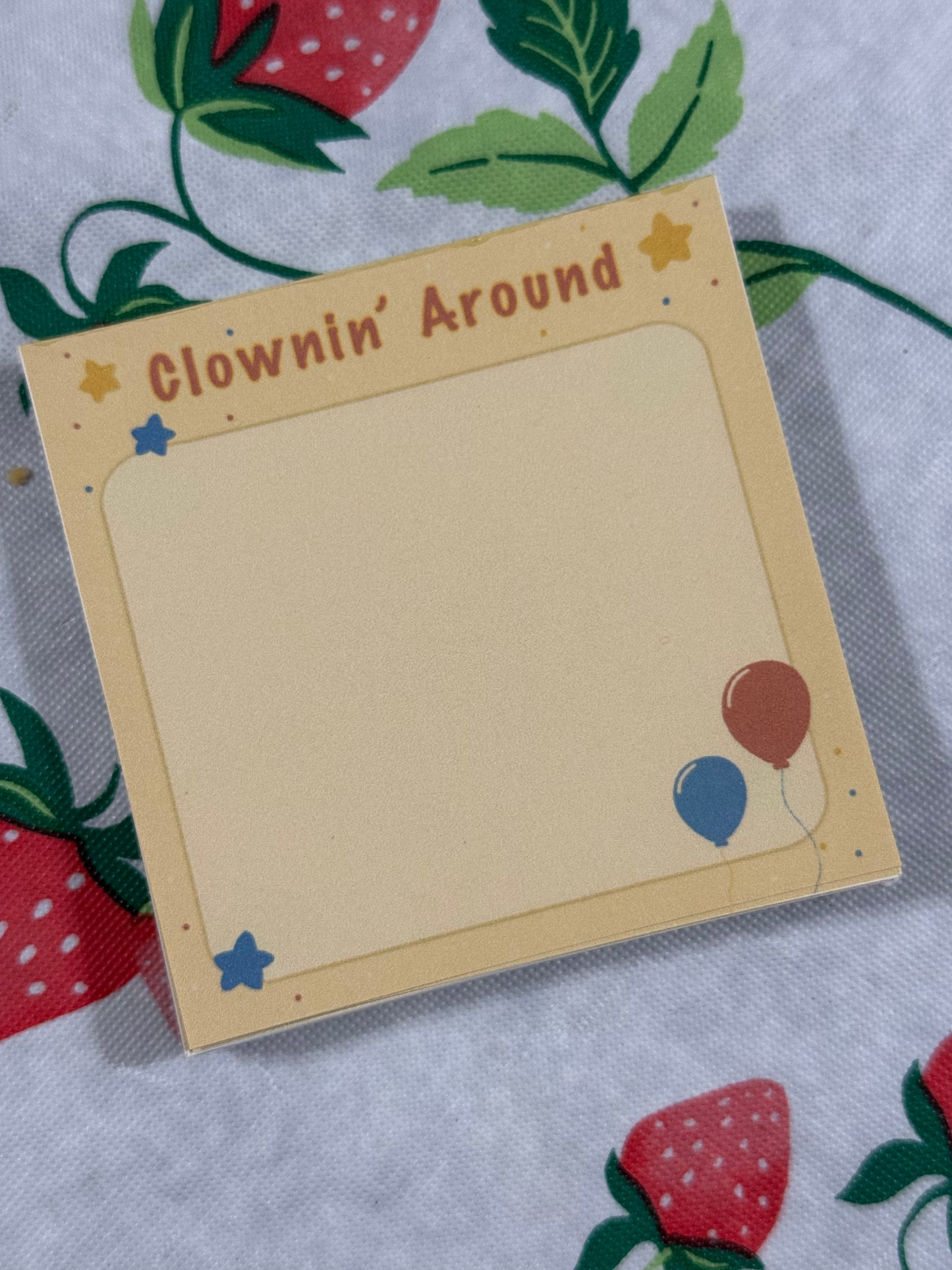 Clownin' Around  Handmade Non-stick Notepad